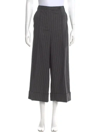 Pre-owned Me+em Striped Wide Leg Pants In Gray