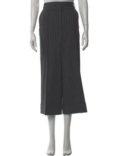 Pre-owned Me+em Striped Wide Leg Pants In Gray
