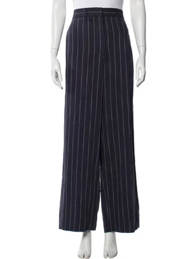Pre-owned Me+em Striped Wide Leg Pants In Gray