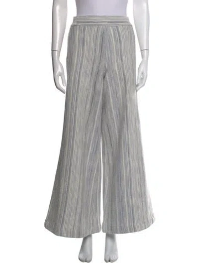 Pre-owned Me+em Striped Wide Leg Pants In Gray