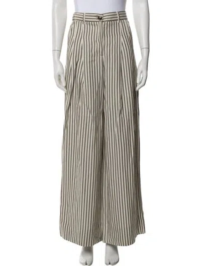 Pre-owned Me+em Striped Wide Leg Pants In Multi