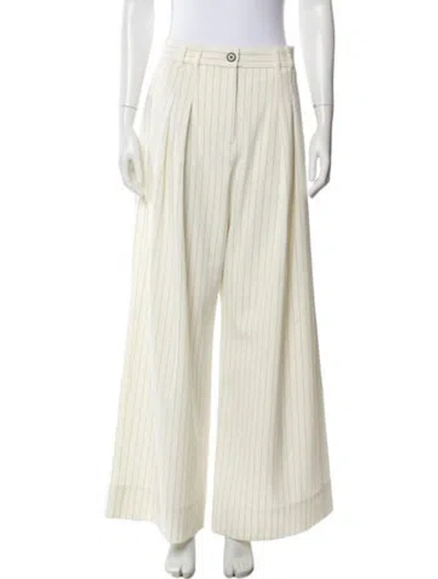 Pre-owned Me+em Striped Wide Leg Pants In Neutral
