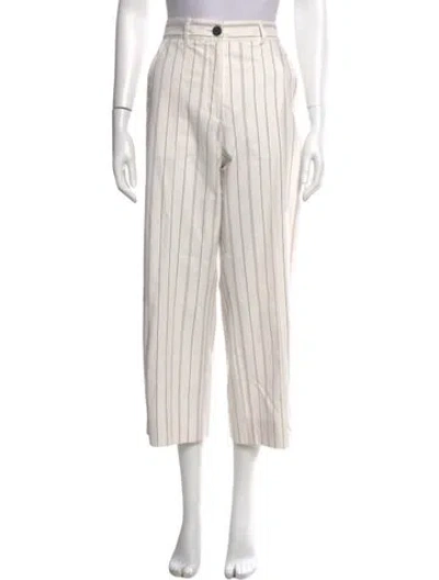 Pre-owned Me+em Striped Wide Leg Pants In Neutral