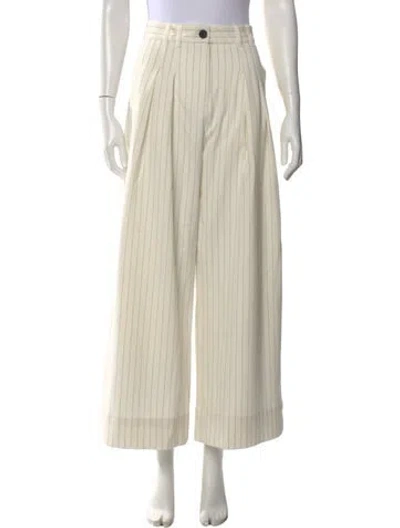 Pre-owned Me+em Striped Wide Leg Pants In Neutral