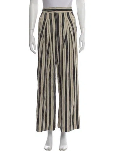 Pre-owned Me+em Striped Wide Leg Pants In Neutral