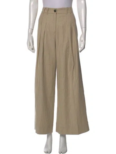 Pre-owned Me+em Striped Wide Leg Pants In Neutral
