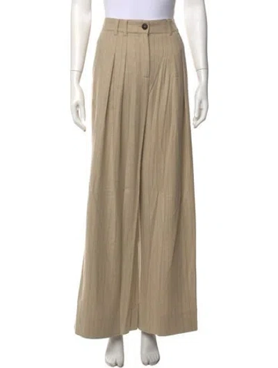 Pre-owned Me+em Striped Wide Leg Pants In Neutral
