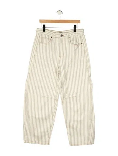 Pre-owned Me+em Striped Wide Leg Pants In Neutral