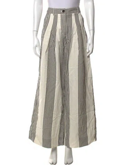 Pre-owned Me+em Striped Wide Leg Pants In Neutrals