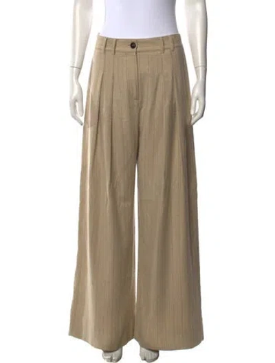 Pre-owned Me+em Striped Wide Leg Pants In Neutrals