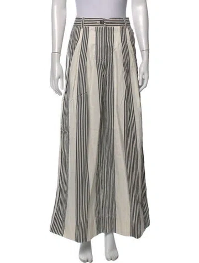 Pre-owned Me+em Striped Wide Leg Pants In Neutrals