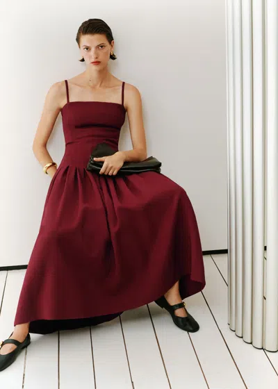 Me+em Structured Strappy Maxi Dress Barolo Red