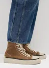 Me+em Suede High Top Sneaker In Cognac