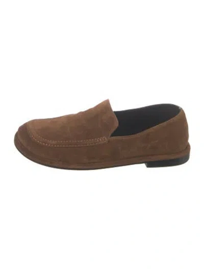 Pre-owned Me+em Suede Loafers In Brown