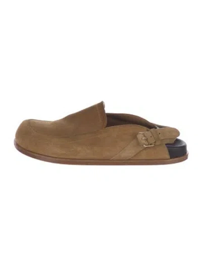 Pre-owned Me+em Suede Mules In Brown
