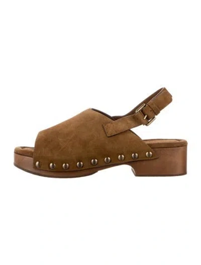 Pre-owned Me+em Suede Sandals In Brown