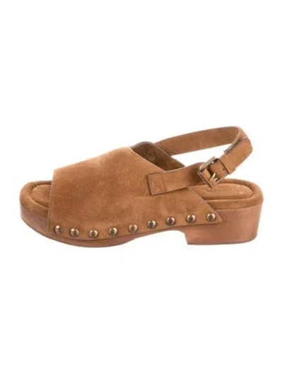 Pre-owned Me+em Suede Sandals W/ Tags In Brown