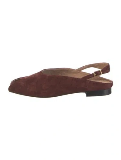 Pre-owned Me+em Suede Slingback Flats In Brown