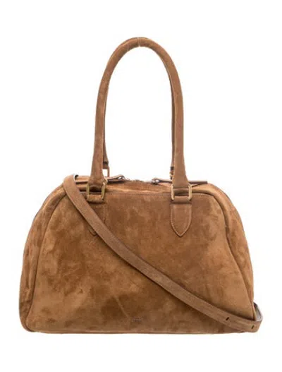 Pre-owned Me+em Suede Top Handle Bag In Brown