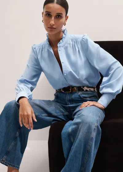 Me+em Super Soft Micro Cord Blouse Cord Blue