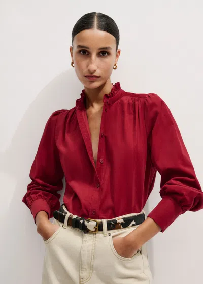 Me+em Super Soft Micro Cord Blouse Intense Red