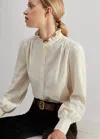 Me+em Super Soft Micro Cord Blouse In Winter White