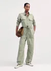Me+em Super Soft Utility Jumpsuit In Silver Sage