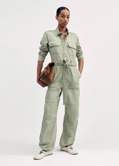 Me+em Super Soft Utility Jumpsuit In Silver Sage