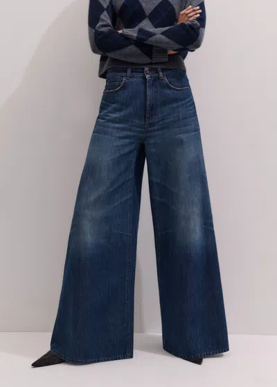 Me+em Super Wide Baggy Jean Authentic Mid Blue Wash