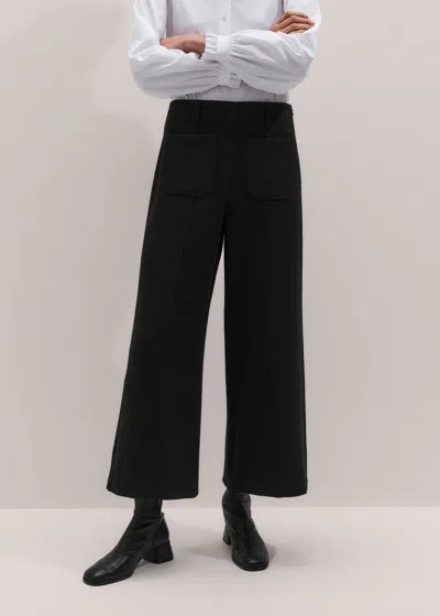 Me+em Super Wide Crop Pant In Black
