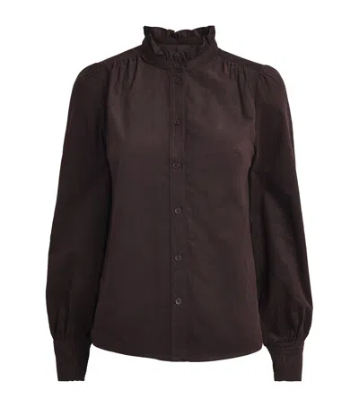 Me+em Supersoft Cord Blouse In Brown