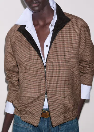 Me+em Tailored Bomber Jacket Pecan Brown Multi In Animal Print