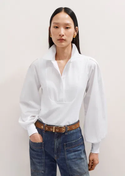 Me+em Texture Clash Layering Shirt In Fresh White