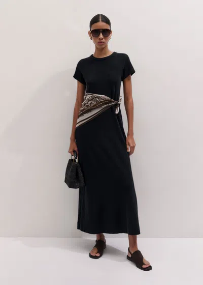 Me+em Textured A Line Maxi Dress Black