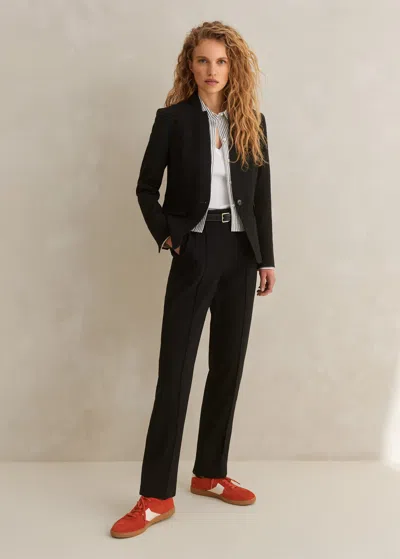 Me+em Textured Boyish Cigarette Trouser Suit In Black