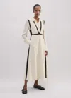 Me+em Textured Cut-out Layering Dress In Cream