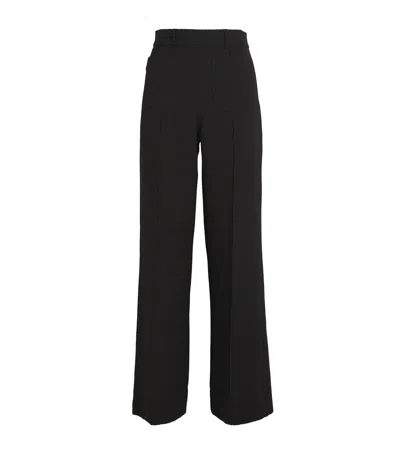 Me+em Textured Flare Trousers In Black