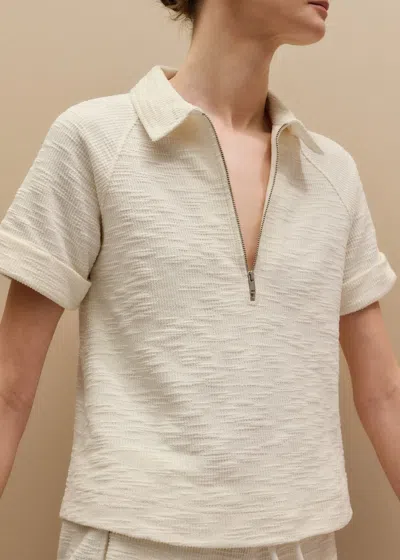 Me+em Textured Jersey Swing Top Cream In Multi