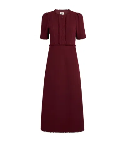 Me+em Textured Midi Dress In Red