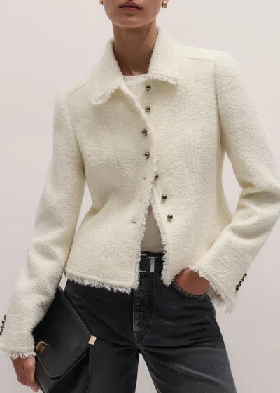 Me+em Textured Peplum Jacket Cream