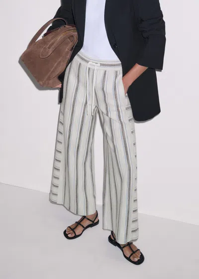 Me+em Textured Stripe Cropped Track Pant Light Cream Multi