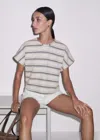 Me+em Textured Stripe Tee Light Cream Multi In Multi