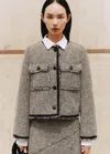 Me+em Textured Swing Jacket In Black/white