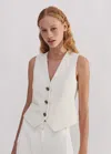 Me+em Textured Tailored Tux Vest In Ivory
