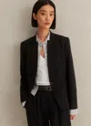 Me+em Textured Tailoring Collarless Blazer In Black