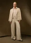 Me+em Textured Tailoring Wide-leg Track Pant In Cream