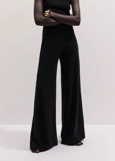 Me+em Textured Wide-leg Palazzo Pant Black