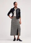 Me+em Textured Wrap Front Midi Skirt In Black/white