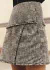 Me+em Textured Wrap Front Mini Skirt In Black/white
