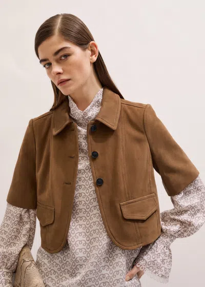 Me+em The Everyday Short Sleeve Jacket Tan In Brown